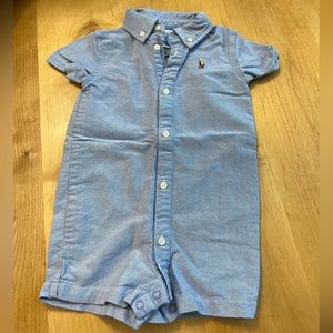 Baby boys button down shortall